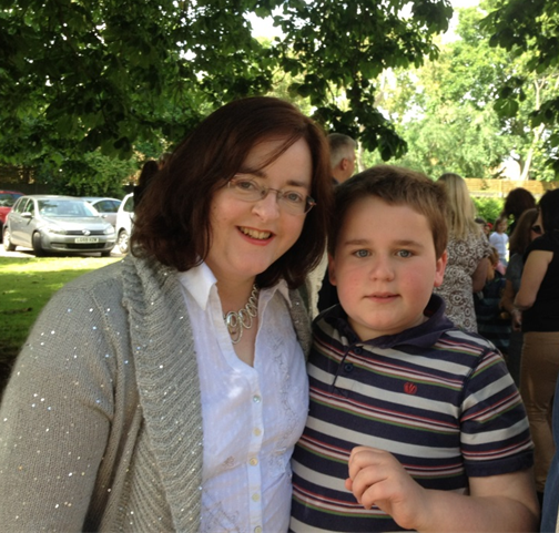 Mary Busk, family carer, with her son Alex